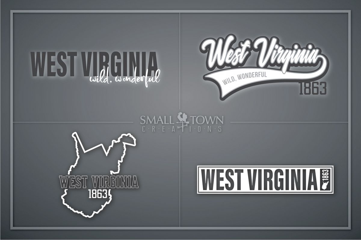 West Virginia, Wild Wonderful - slogan, Logo, PRINT, CUT & D example image 1