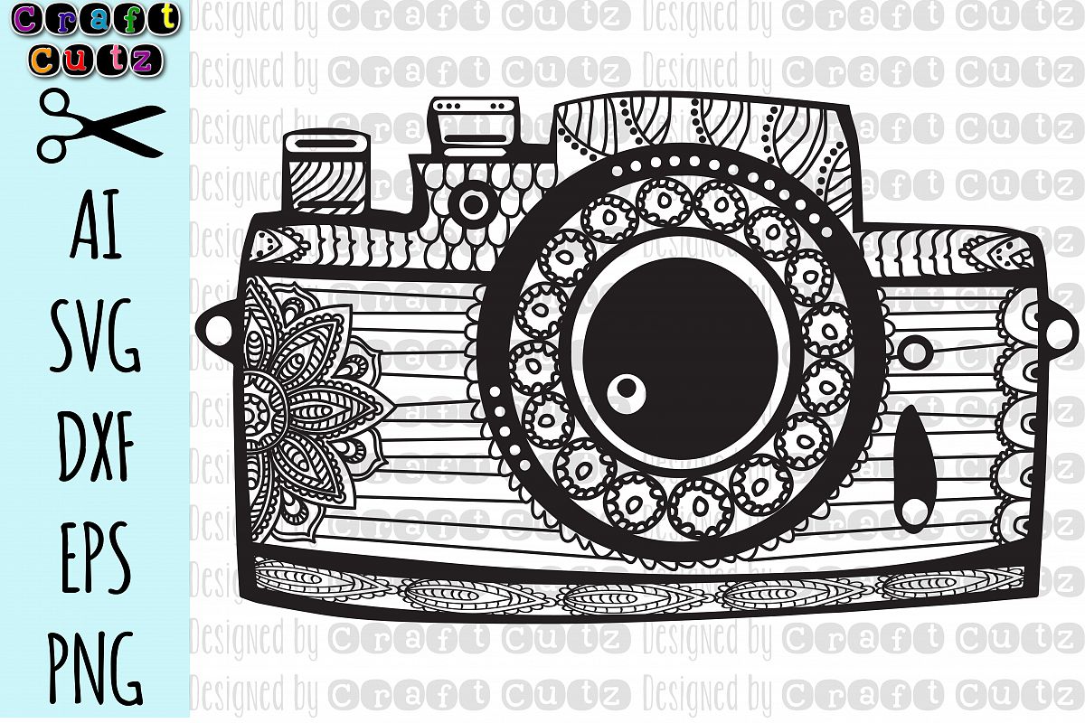 Download Hand Drawn Camera Mandala svg, Vintage Camera svg, Canon Camera, AI, SVG, DXF, EPS, and PNG ...