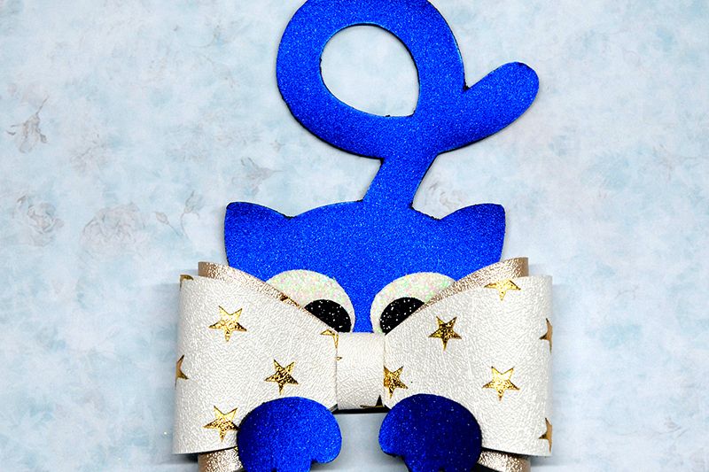 Hair bow template SVG, DIY leather bow template example image 1