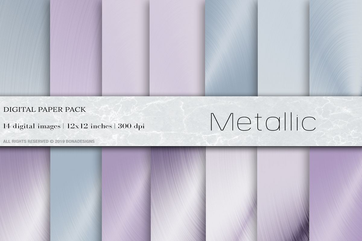 Metallic foil Digital Papers, Ultraviolet background example image 1