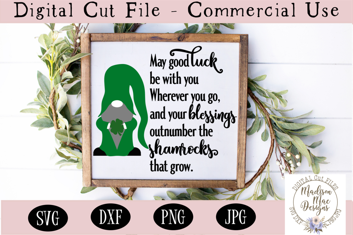 Irish Blessing SVG, Saint Patrick's Day Gnome SVG example image 1