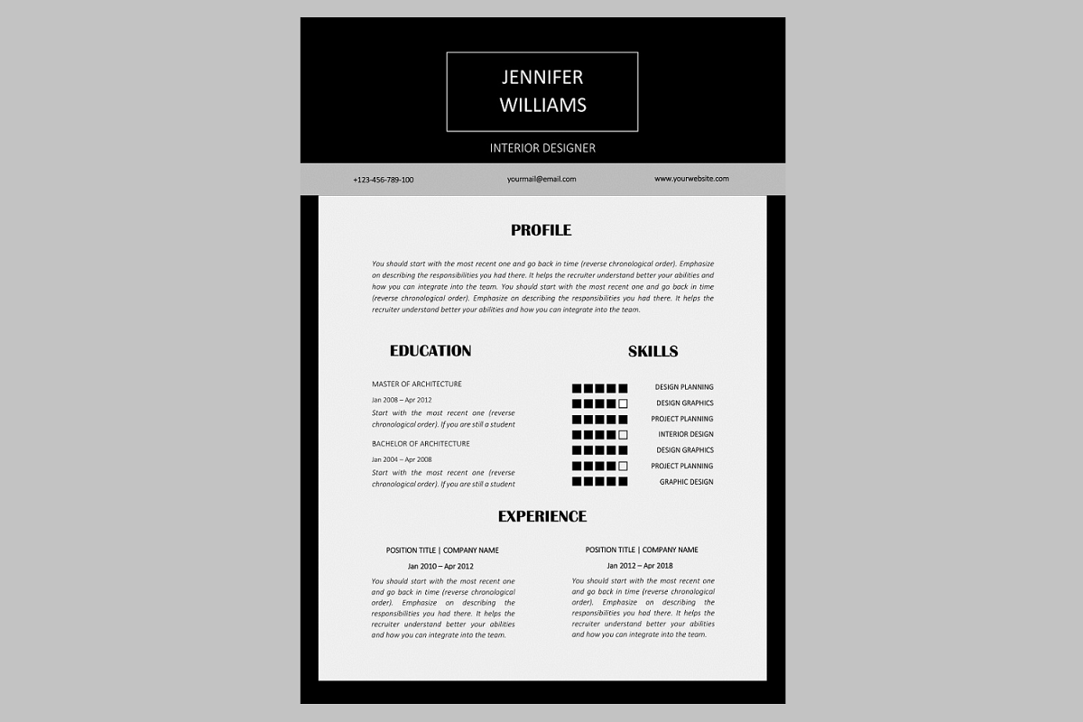 Creative resume template / CV example image 1
