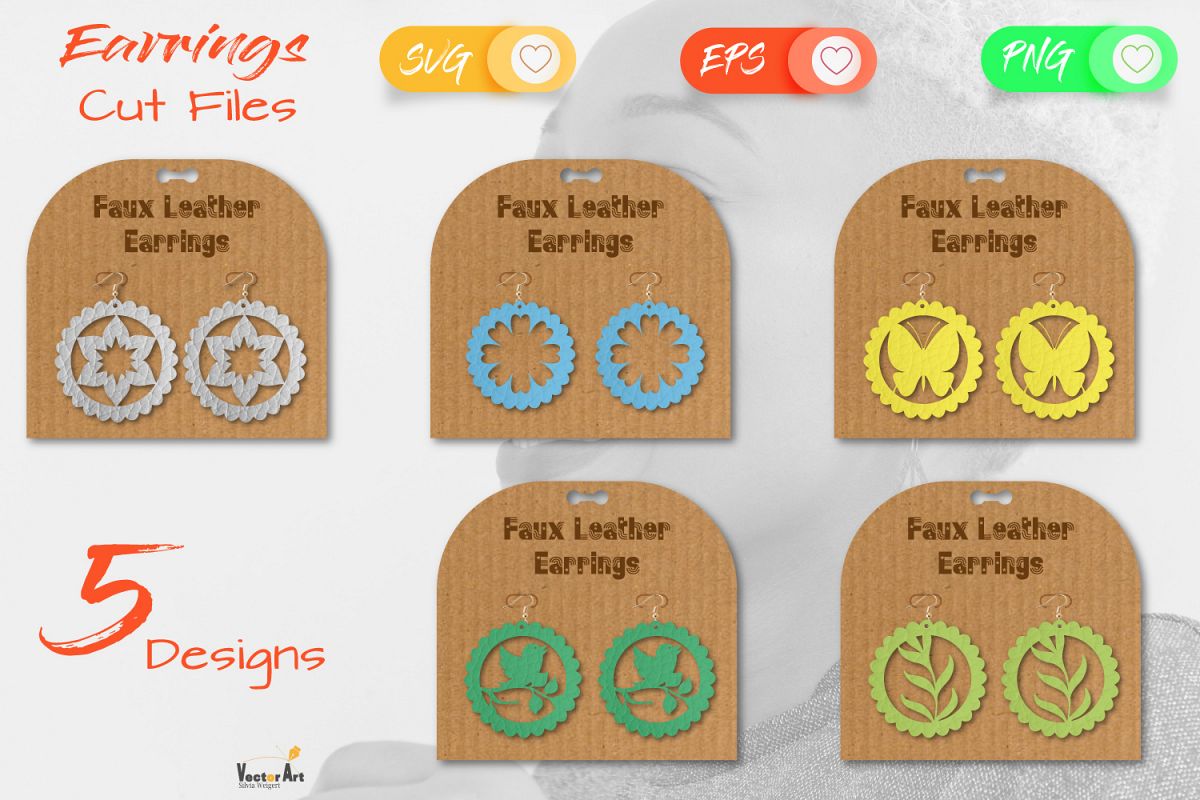 5 Earrings - Mini Bundle - Cut files example image 1