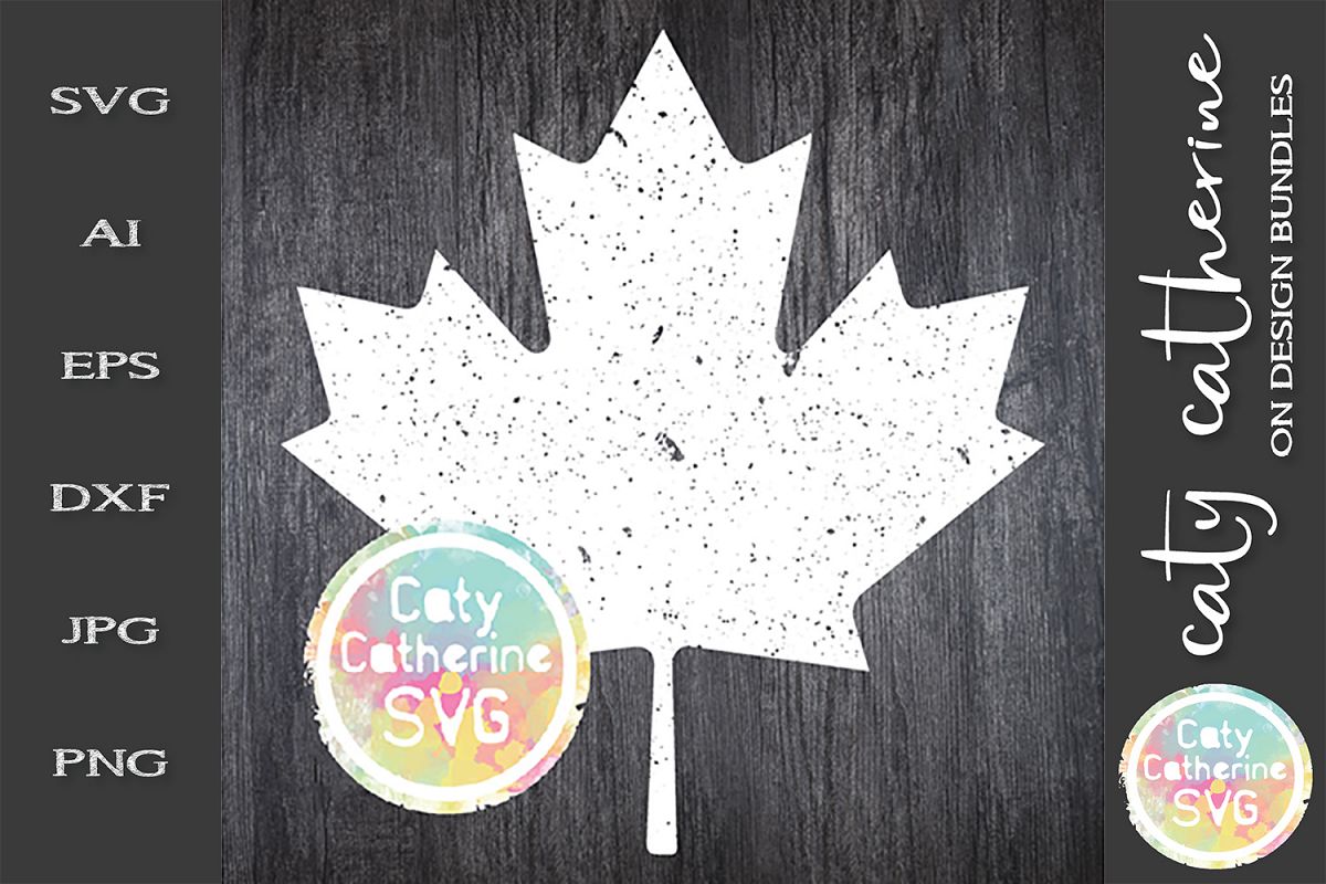 Distressed Canadian Maple Leaf Canada Day SVG Cut File example image 1