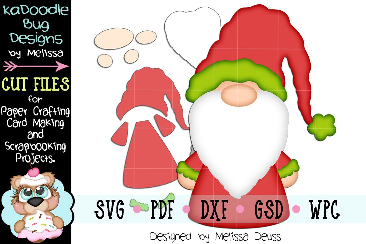 Christmas Gnome Cut File - SVG PDF DXF GSD WPC example image 1