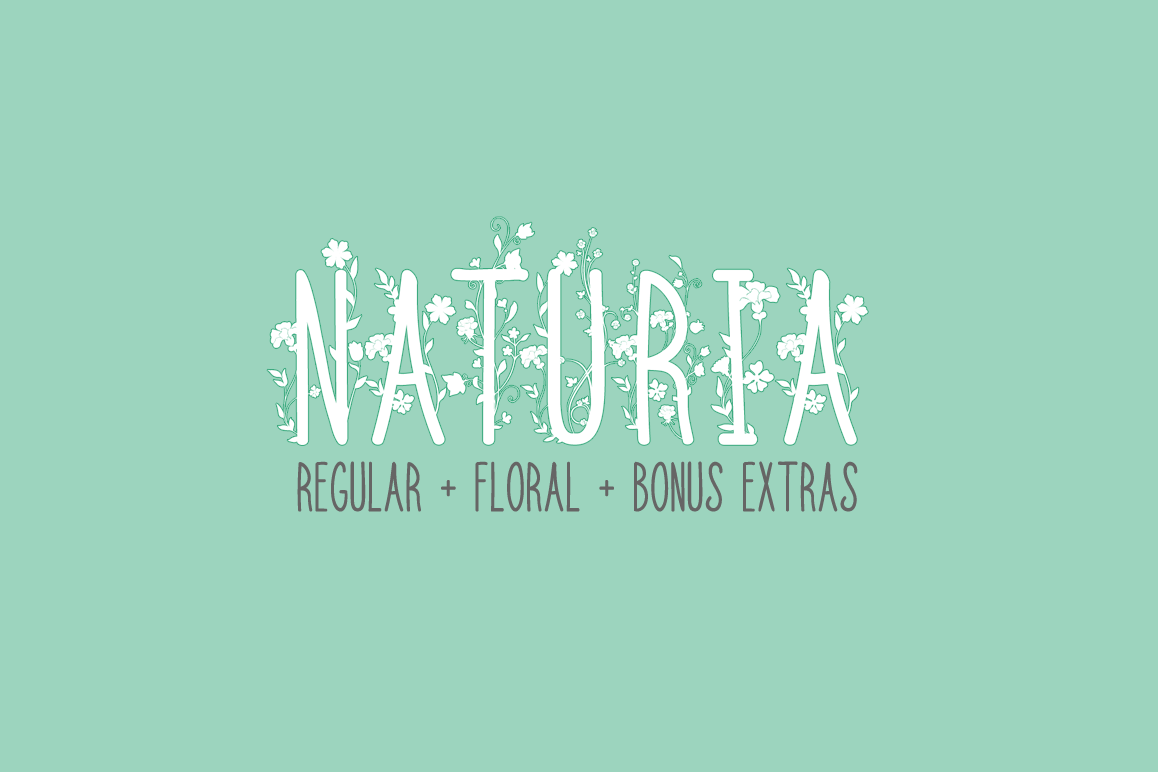 Naturia Floral Font & Bonus Extras example image 1