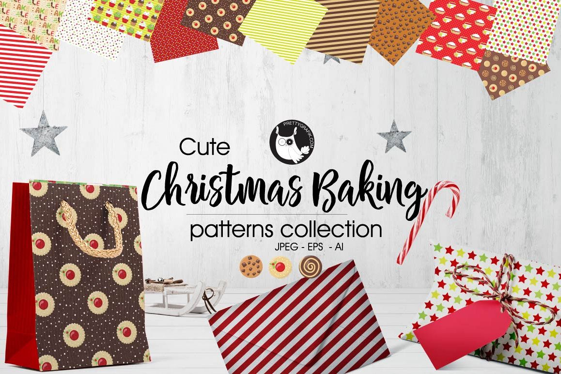 CHRISTMAS-BAKING , digital papers example image 1