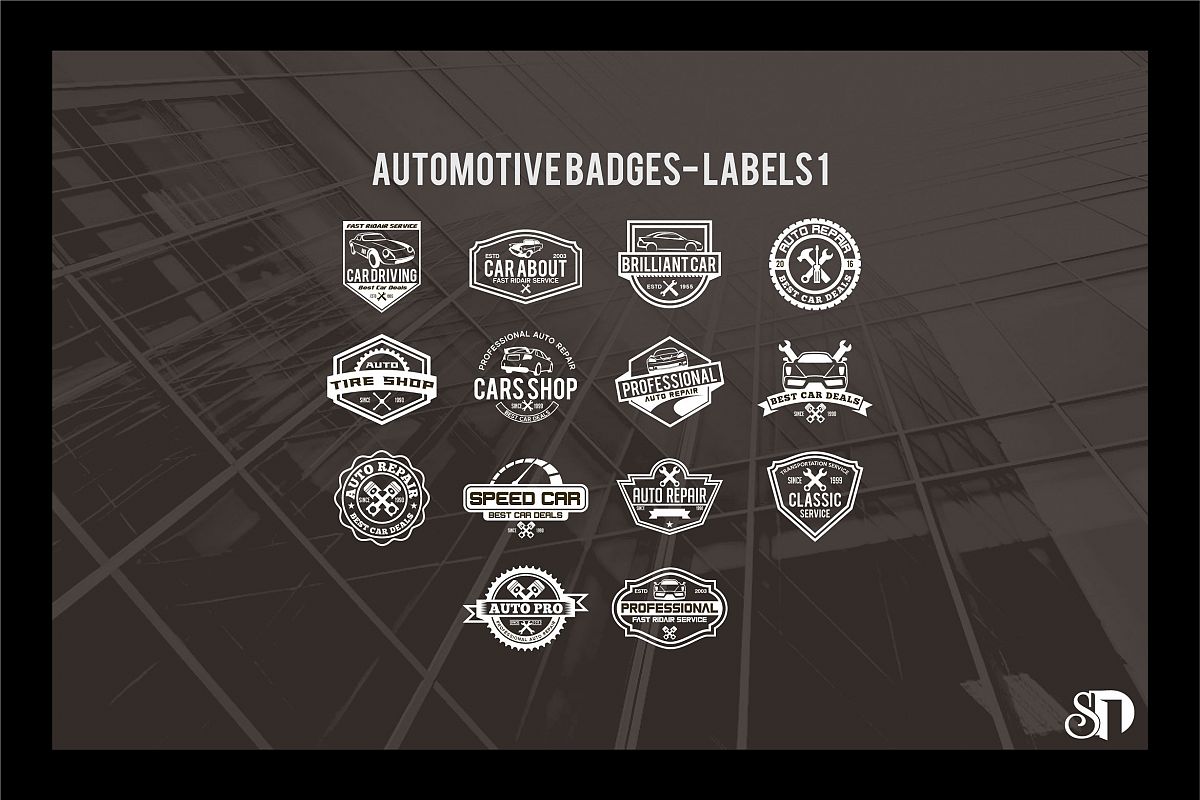 automotive badges and labels vol1 example image 1