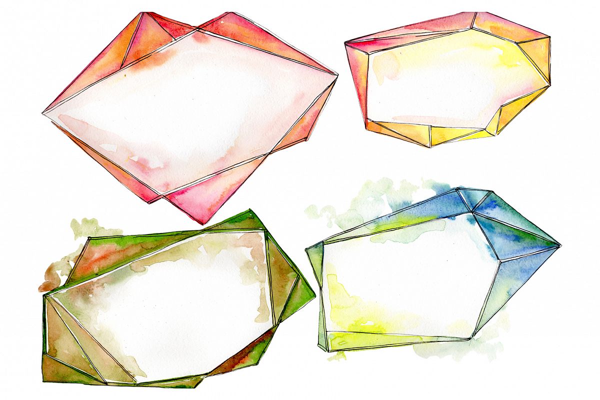 Tourmaline crystals Watercolor png example image 1