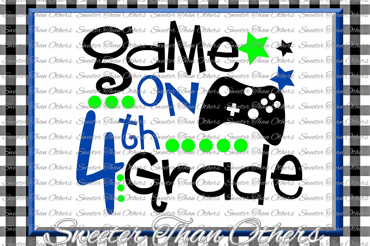 Fourth Grade SVG 4th Grade Game On cut file example image 1