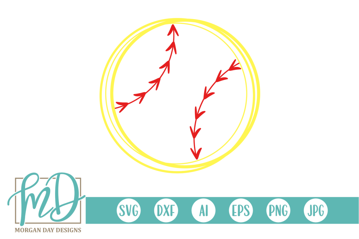 Softball - Softball Outline SVG, DXF, AI, EPS, PNG, JPEG example image 1