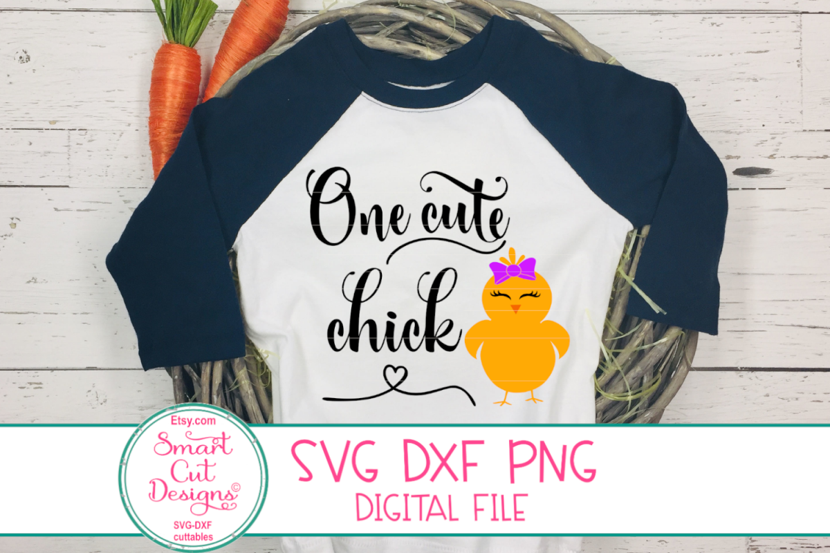 One Cute Chick SVG, Easter Girl SVG, Easter SVG,DXF,Girl SVG example image 1