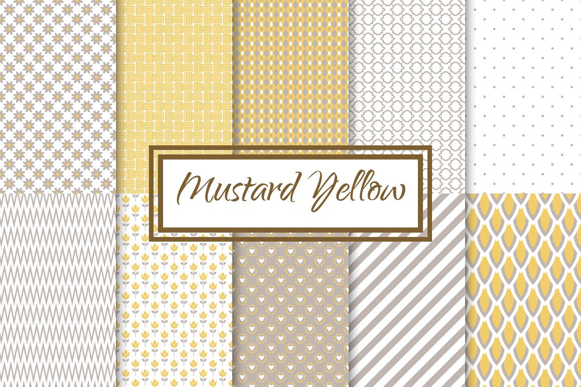 Mustard Yellow fine seamless patterns example image 1