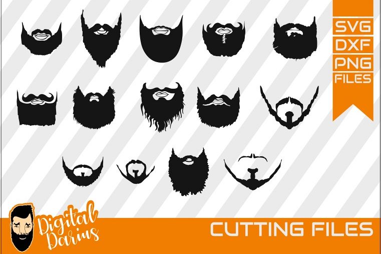 14x Beard Man bundle svg, Mustache svg, short beard, hipster example image 1