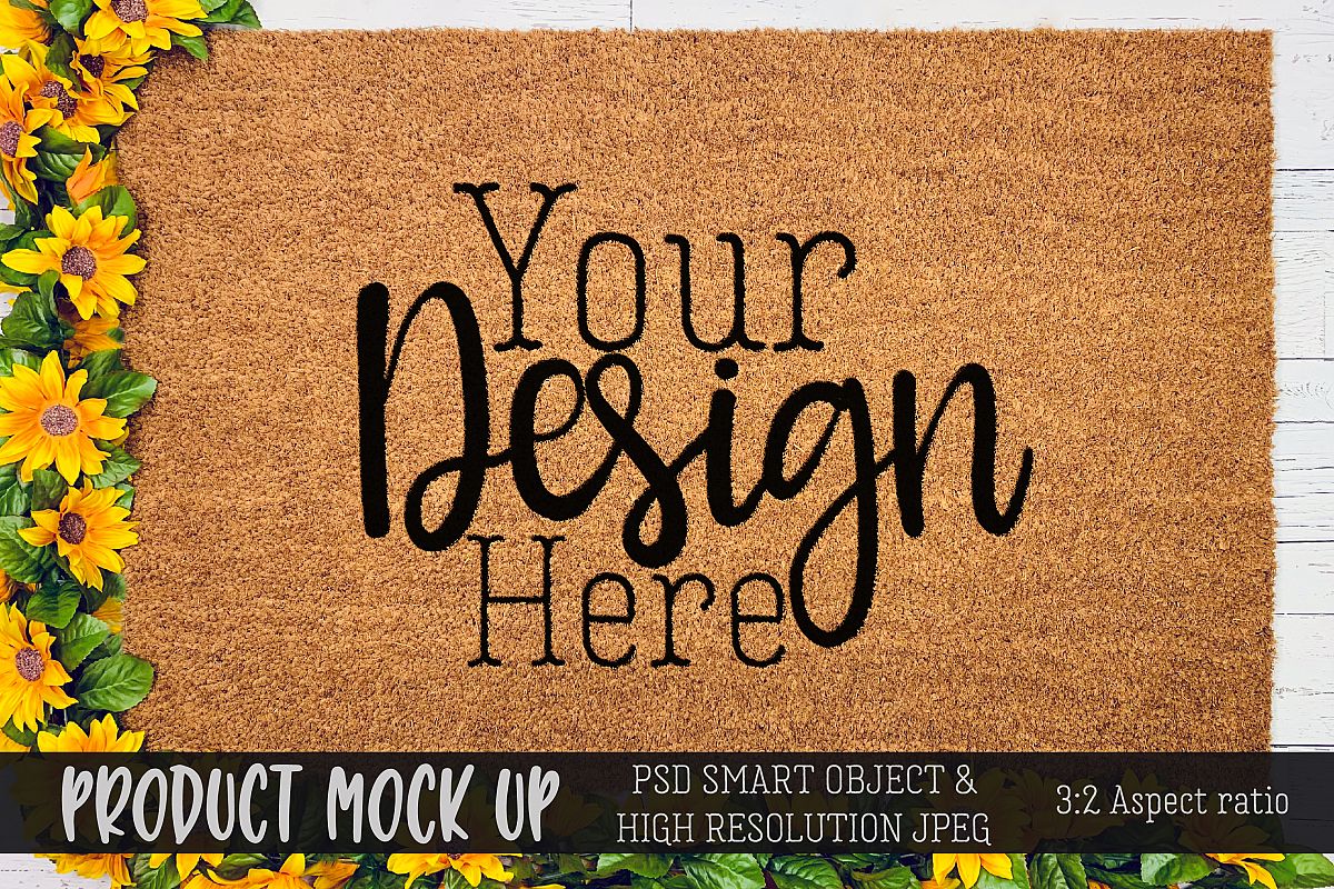 Download Spring door mat MOCK UP | PSD & JPEG