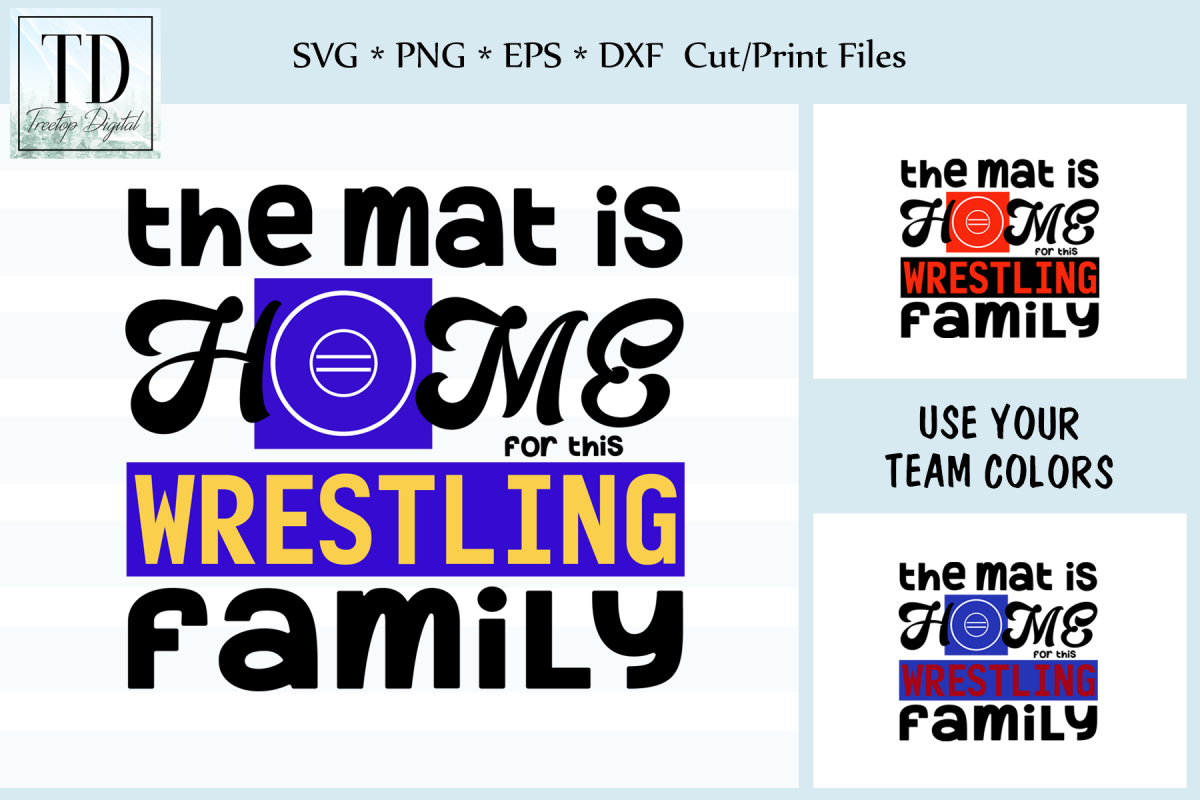 Mat is Home for Wrestling Family - A Wrestling SVG example image 1