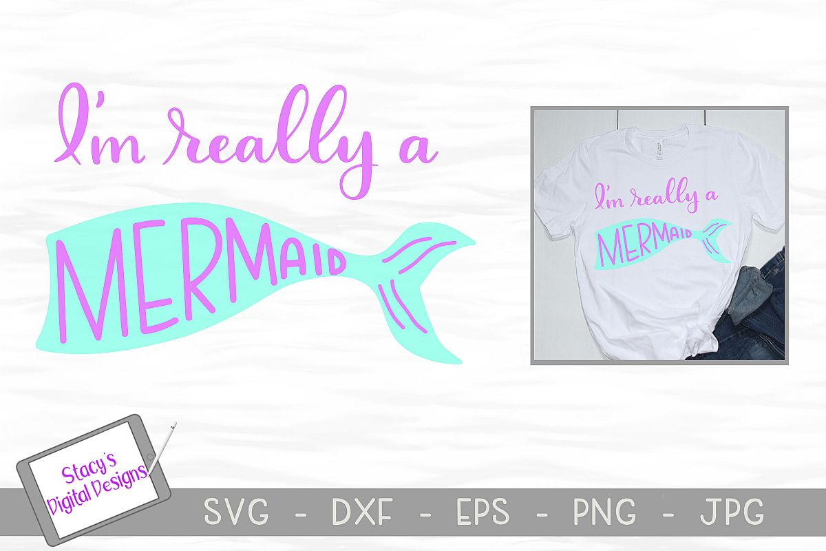 Mermaid SVG - I'm really a mermaid example image 1