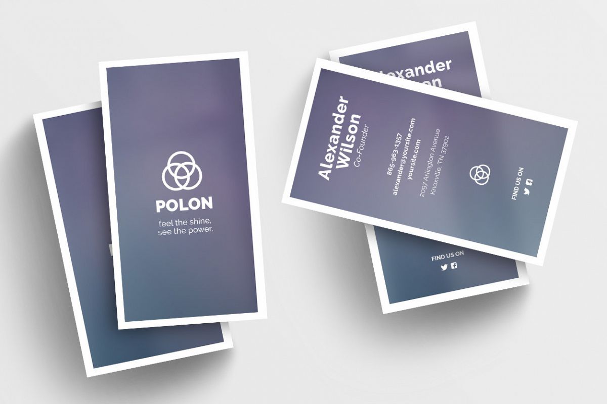 Polon - A Modern Business Card Template example image 1