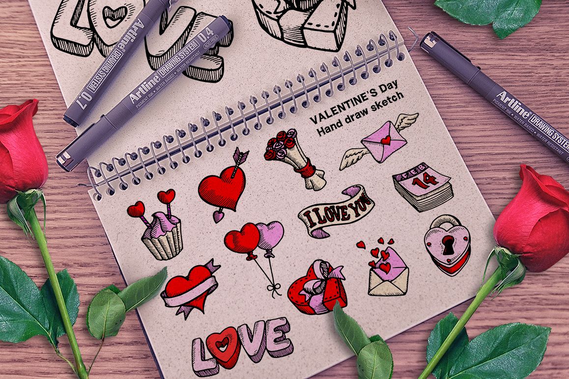 Valentine's Day Hand Draw example image 1
