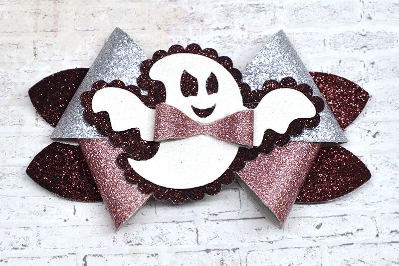 Hair bow template SVG, DIY leather bow template example image 1
