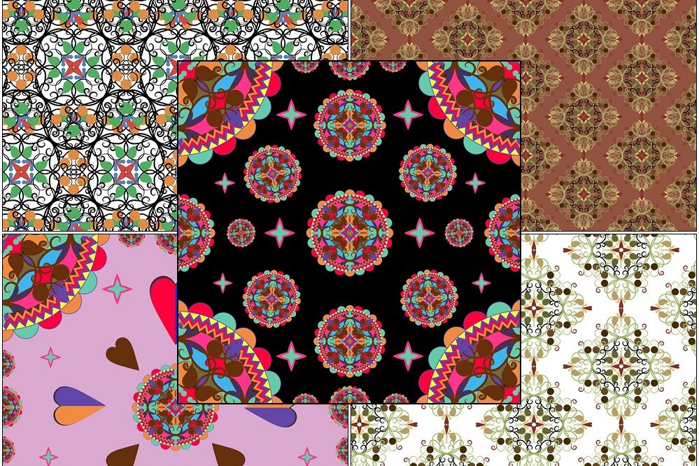 Colored oriental ornaments example image 1