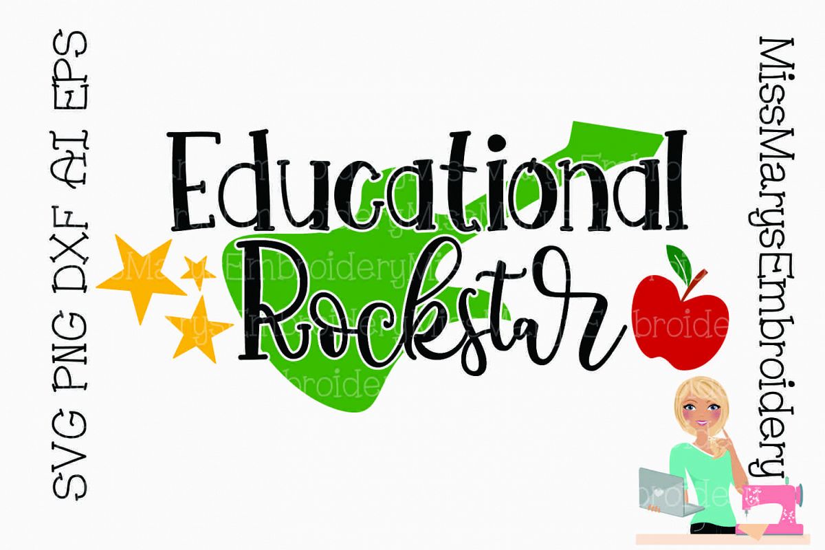 Educational Rock Star SVG Cutting File PNG DXF AI EPS example image 1