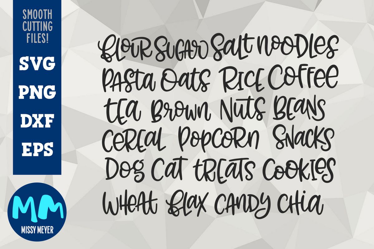 Kitchen Canister Label Set - Hand-Lettered example image 1