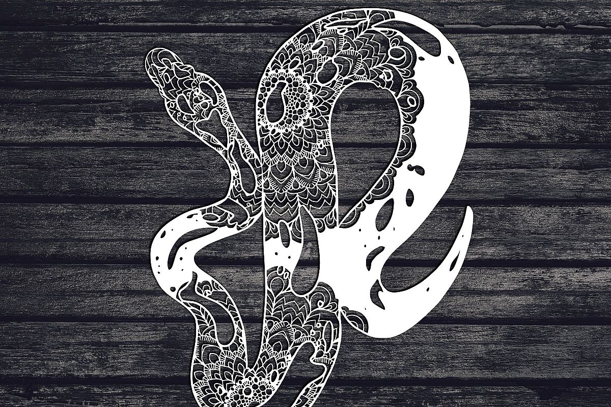 Mandala Ball Python Svg, Snake Svg, Mandala Svg, Zentangle example image 1
