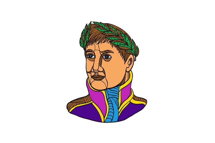 Emperor Napoleon Bonaparte Mono Line example image 1