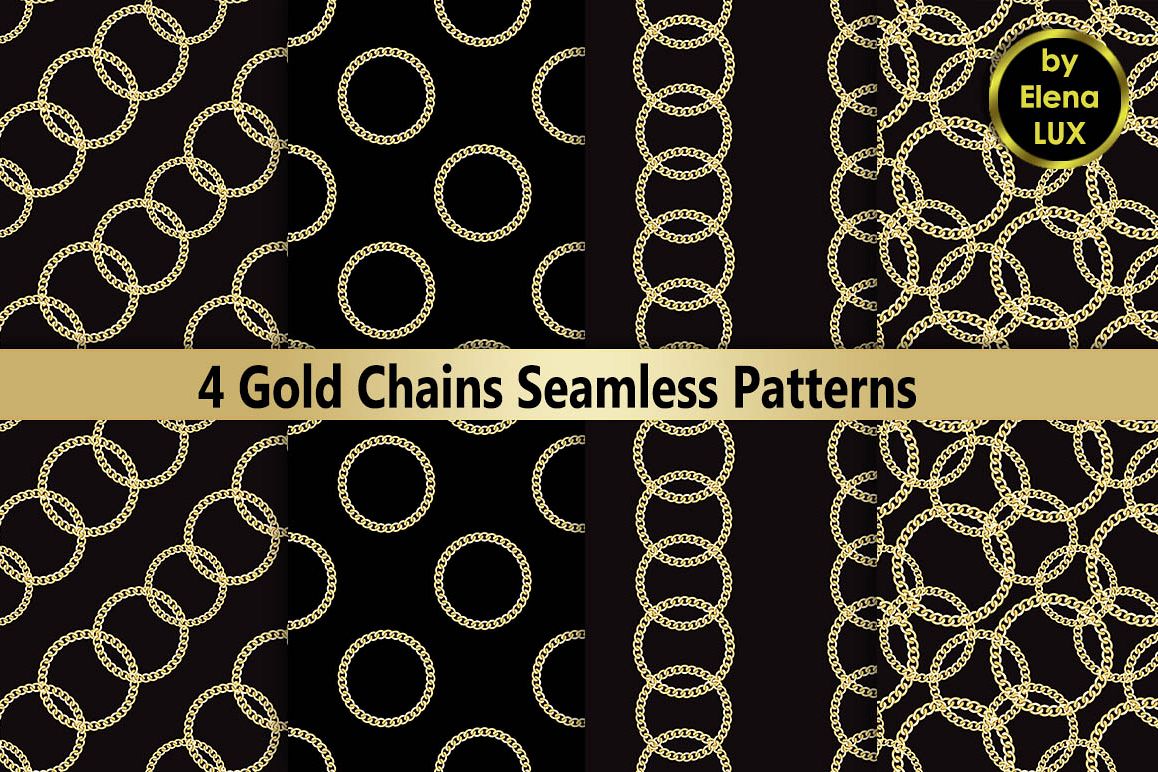 Golden Chains Seamless Set example image 1