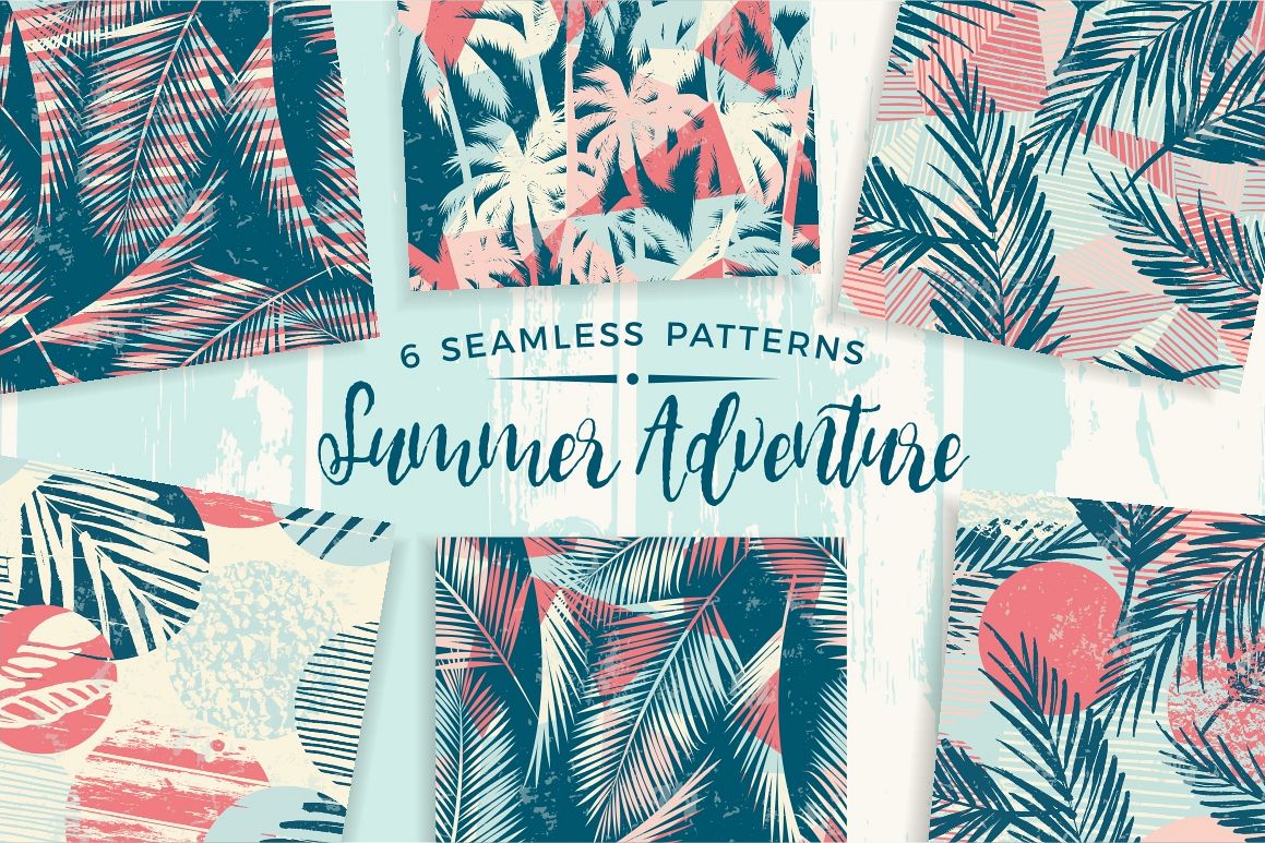 Summer Adventure. 6 seamless pattern example image