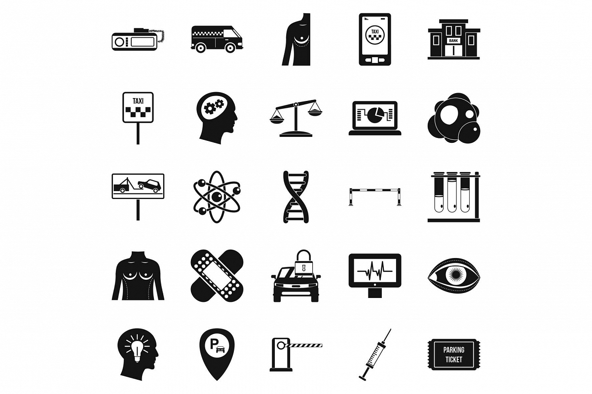Staff icons set, simple style example image 1