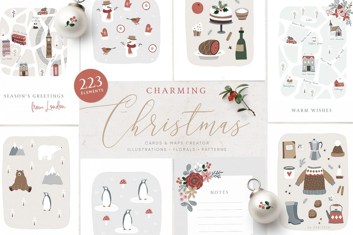 Charming Christmas card & map creator example image 1