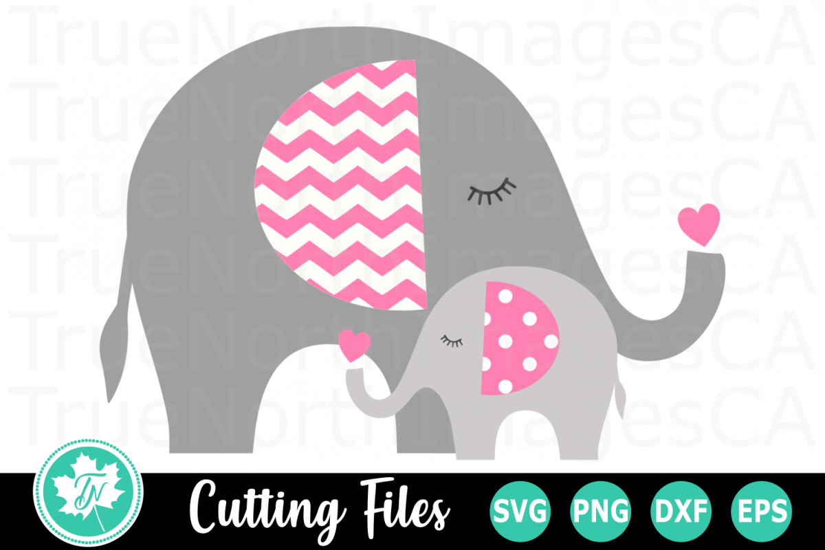 Mom and Baby Elephant Hug - An Animal SVG Cut File (249747) | Cut Files