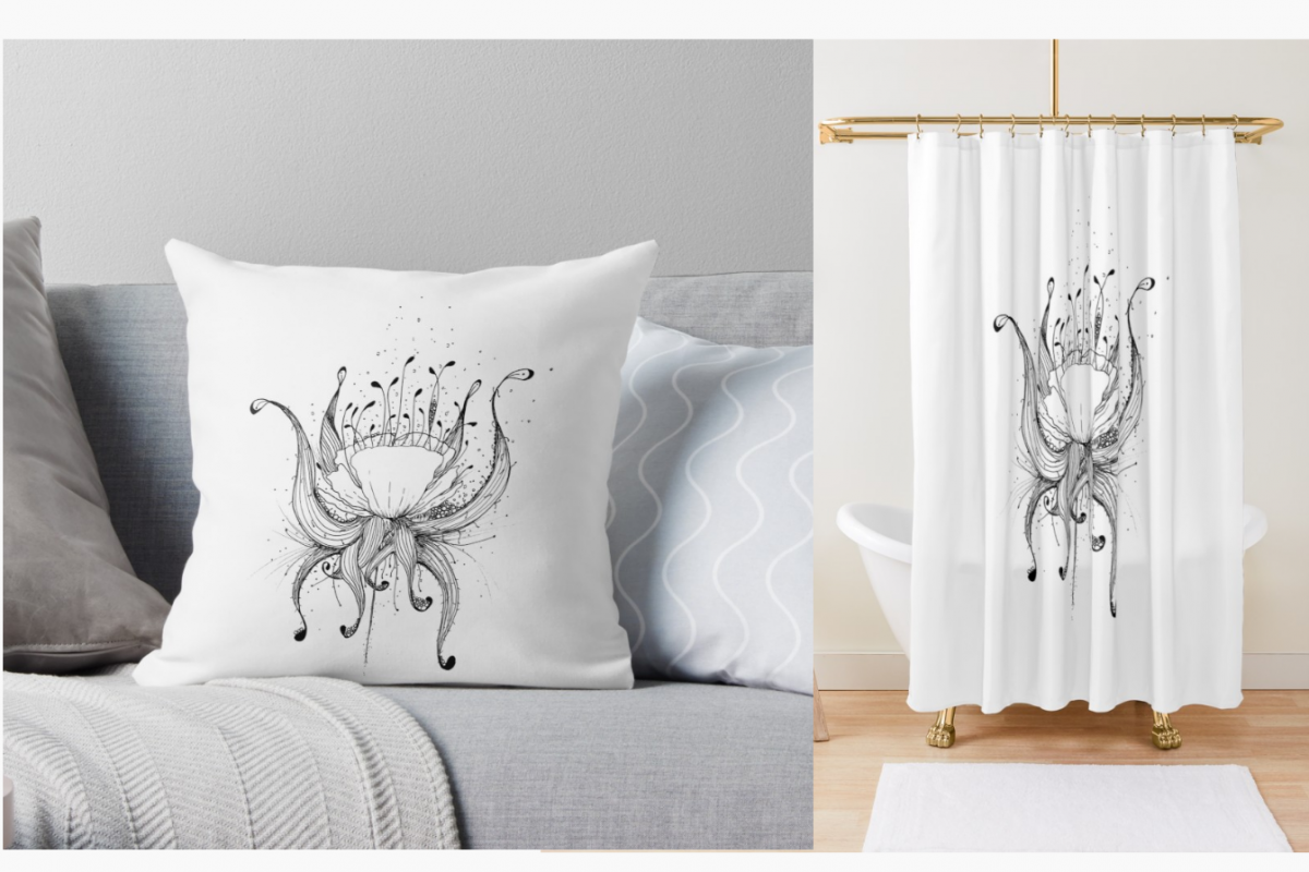 Doodle Tentacle Flower, A1, SVG example image 1