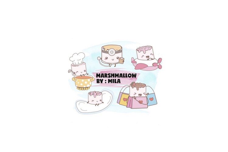 KAWAII MARSHMALLOW CLIPART BUNDLE PNG example image 1