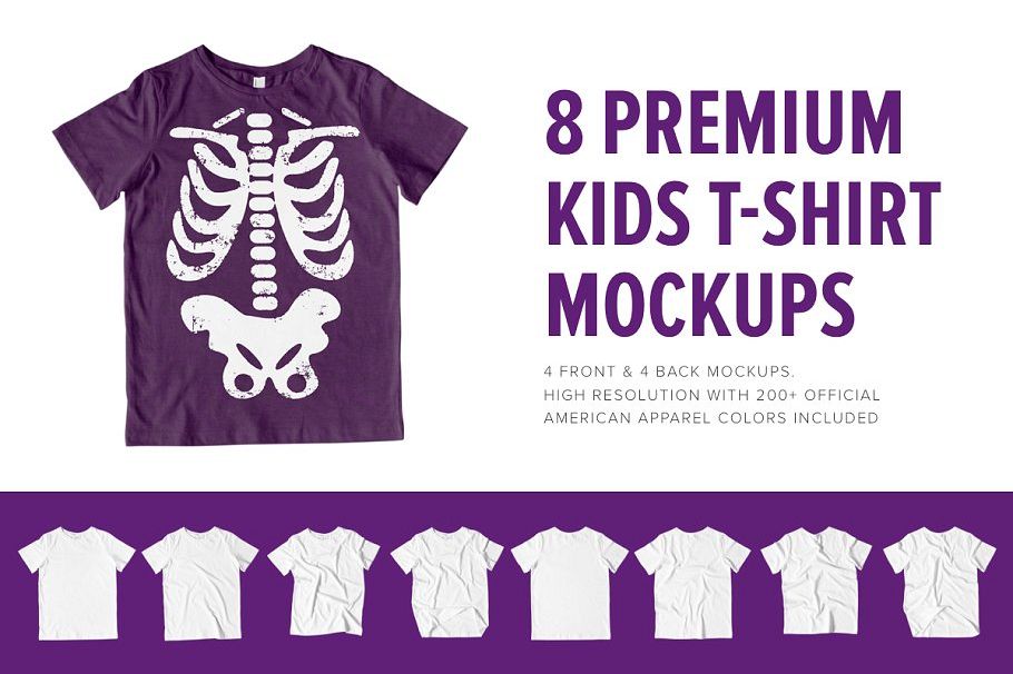 8 Premium Kid's T-Shirt Mockups example image 1