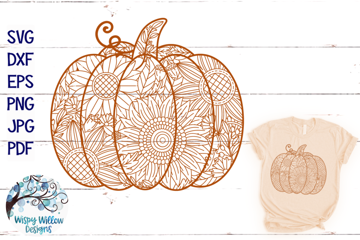 Pumpkin Zentangle SVG | Pumpkin Mandala SVG | Fall SVG (305887) | SVGs