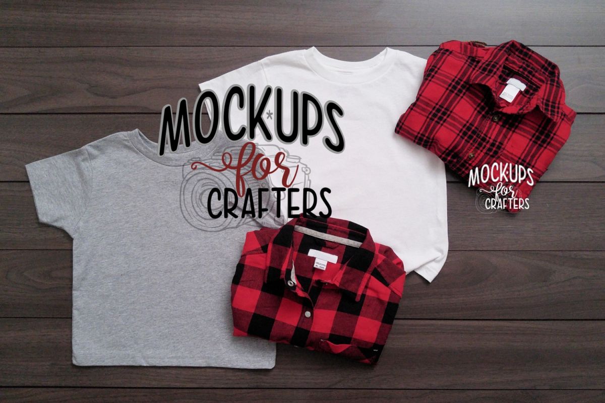 MOCK-UP - Child's Unisex Gildan Shirts - White & Gray example image 1
