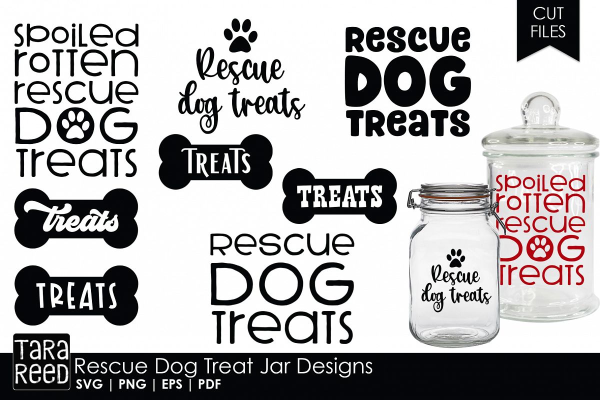 Rescue Dog Treat Jar Designs - Rescue Dog SVG and Cut Files