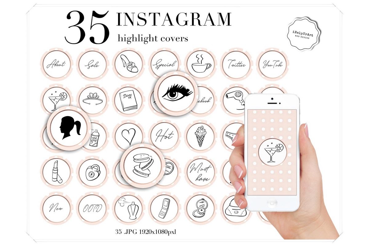 Pink Instagram Story Highlight Icons example image 1