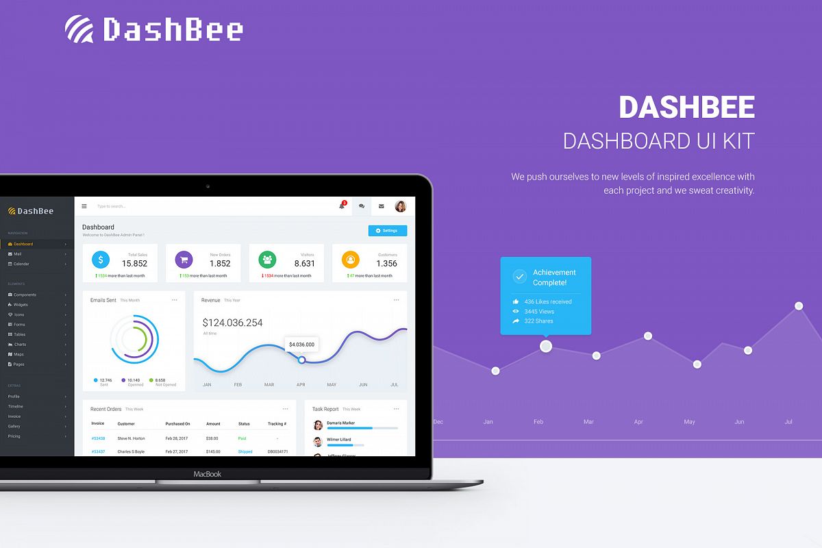 DashBee - Dashboard UI Kit example image 1