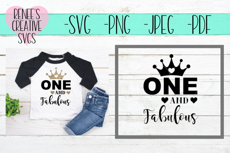 One and fabulous | Birthday | SVG Cutting File example image 1
