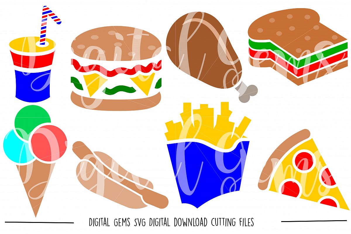 Fast Food SVG / DXF / EPS / PNG files example image 1