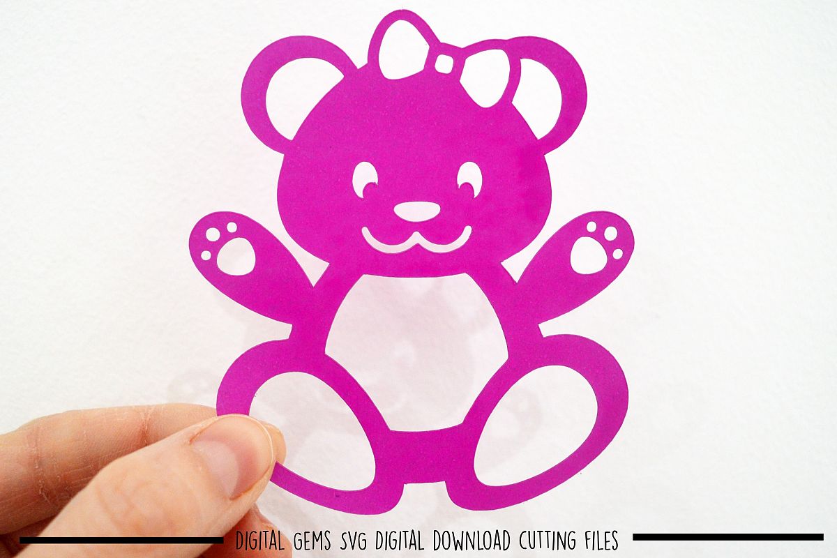Bear paper cut SVG / DXF / EPS files example image 1