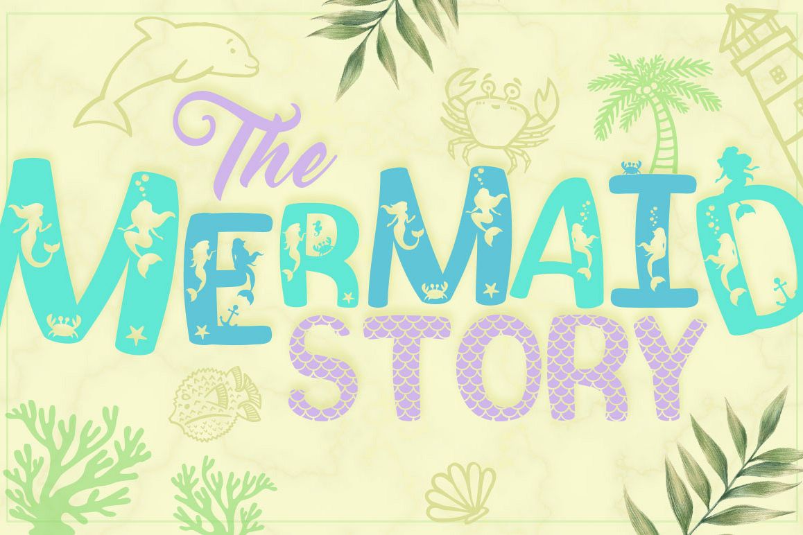 Mermaid Story & Mermaid Scales Font Duo with Bonus Extras example image 1