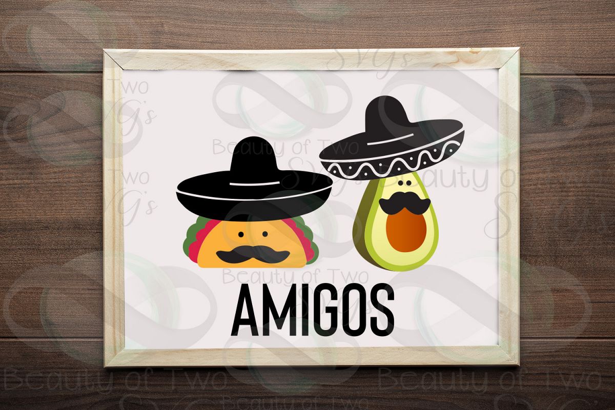 Cinco de Mayo amigos svg & png, avocado svg, taco svg example image 1