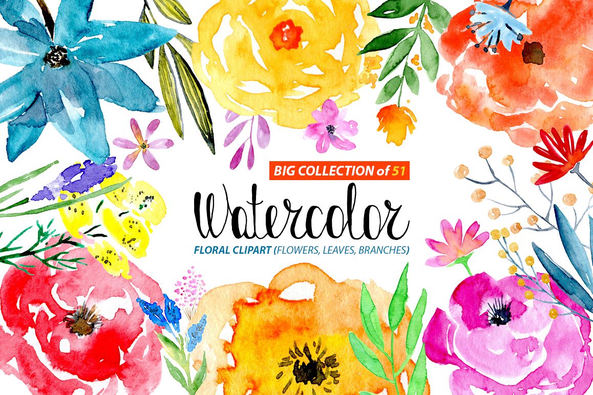51 Watercolor floral elements png example image 1