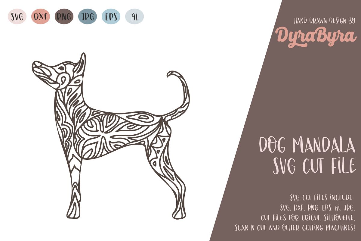 Dog Mandala SVG / Dog SVG / Zentangle SVG / Boho SVG example image 1