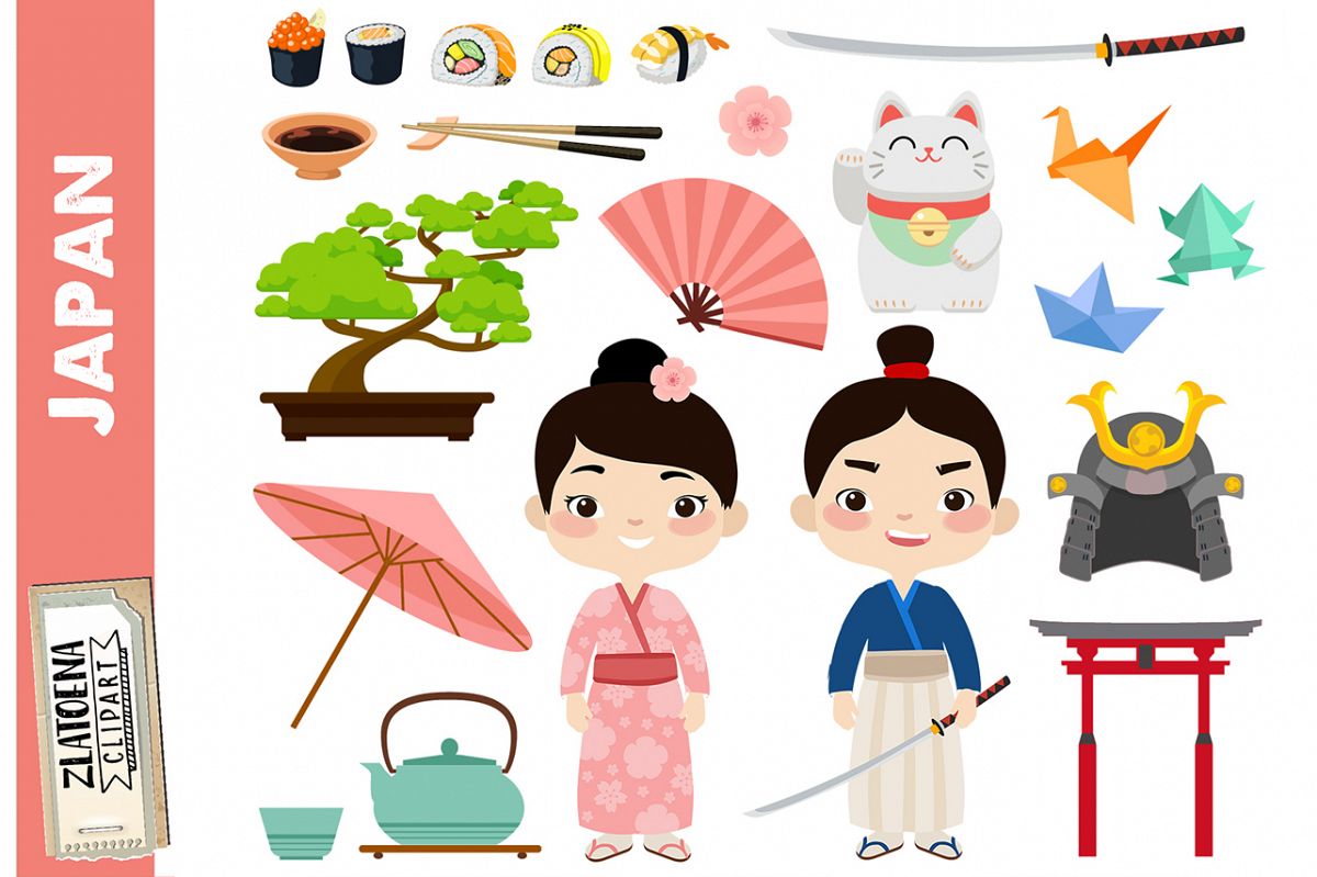 Japan clipart Japanese clip art Geisha Samurai clipart Asia (391640 ...